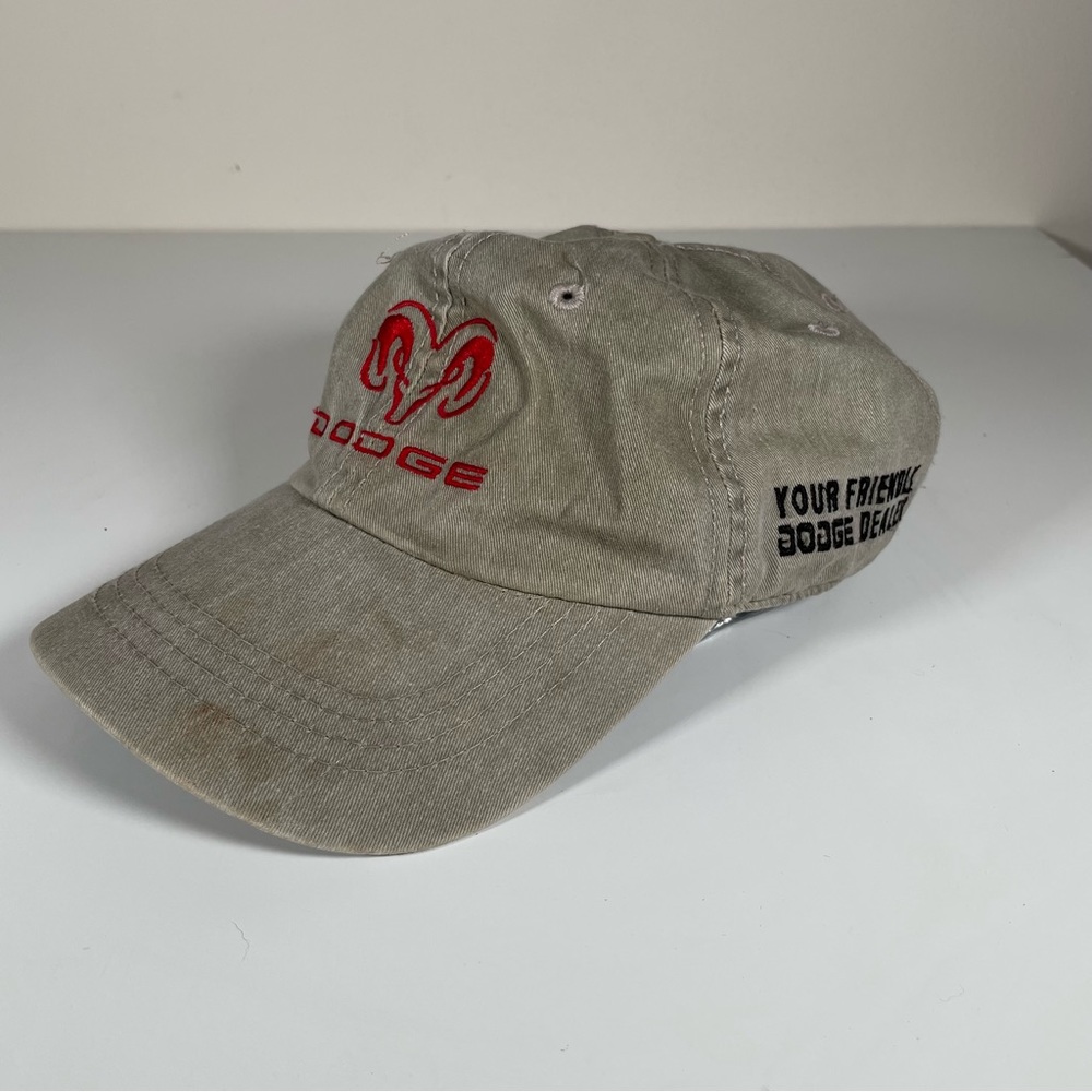 Vintage Dodge Ram Hat Khaki Truck Life by the Horns Cap Racing Auto Car Hat.